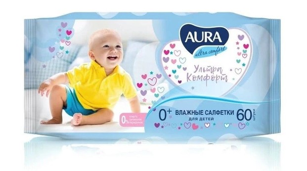 Салфетки влажные Aura Ultra Comfort 60шт 1226212