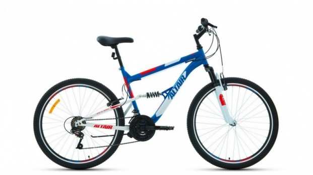 Велосипед FORWARD Altair MTB FS 26 2.0 disk 26" рост 16" синий/красный