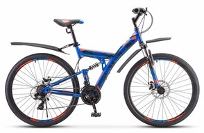 Велосипед STELS Focus 27.5" MD 21-sp 19" синий/неоновый красный